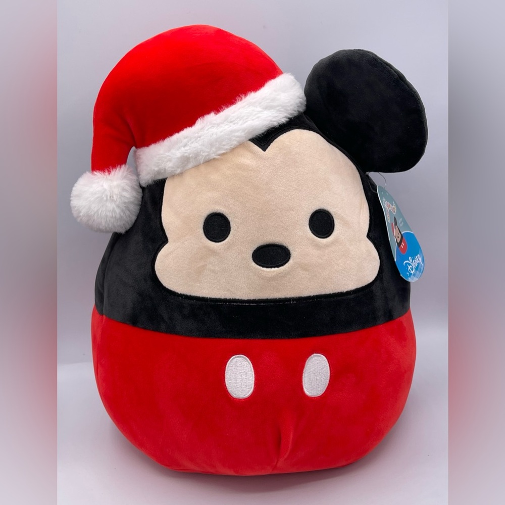 Squishmallows Disney Mickey Mouse in Santa Hat 12" Christmas Holiday Winter NWT